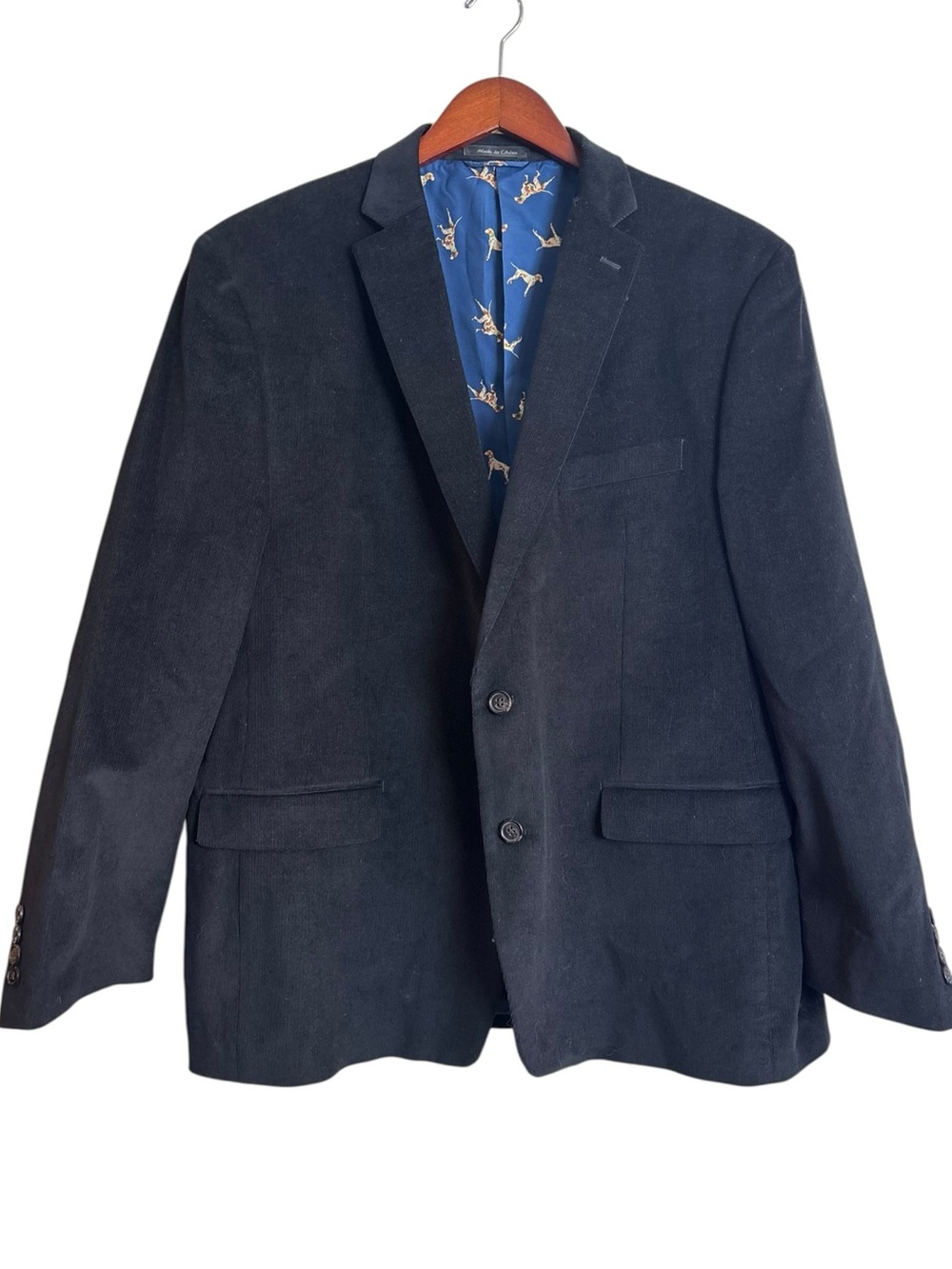 NEW Lauren Ralph Lauren Classic Fit Men's Corduroy Sport Coat 46R Pointer Dogs